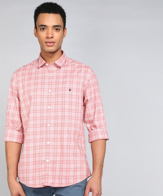 Louis Philippe Sport Men Checkered Casual Pink Shirt