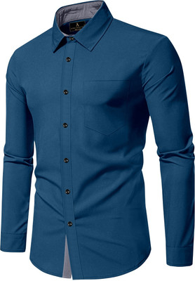 MUSA Men Solid Casual Beige Shirt