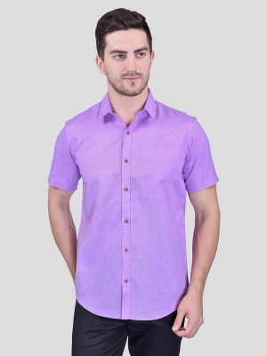METRONAUT Men Solid Casual Purple Shirt