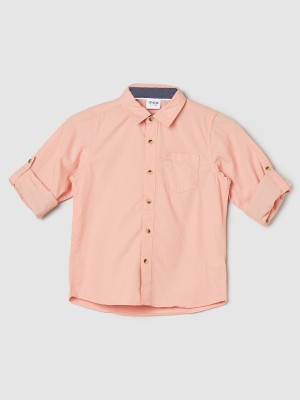MAX Boys Solid Casual Pink Shirt