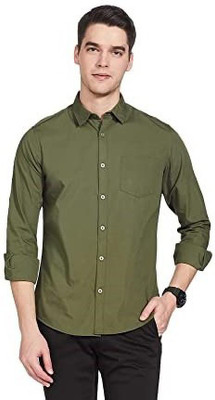 Don Bosco Men Solid Formal Dark Green Shirt