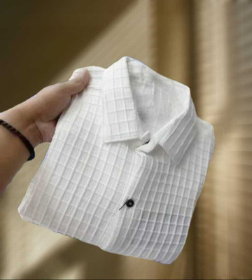 Bajrangdas Men Solid Casual White Shirt