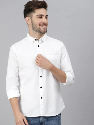 Rajarenchhod Men Self Design Casual White Shirt