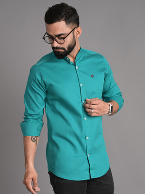 FUBAR Men Solid Casual Green Shirt