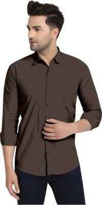 Mayur Creation Men Washed Casual Brown Shirt