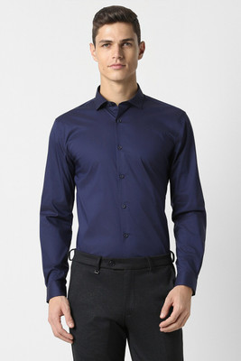 PETER ENGLAND Men Solid Formal Blue Shirt