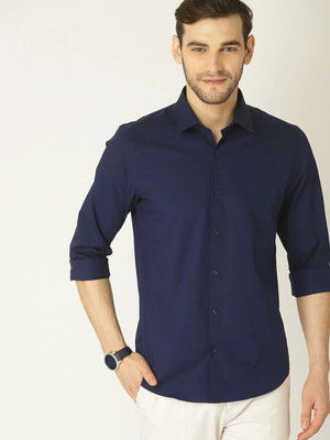 ALVIN ENTERPRISE Men Solid Casual Blue Shirt