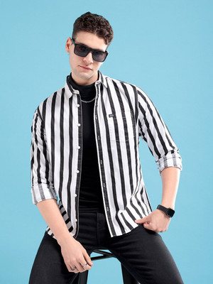 The Indian Garage Co. Men Checkered Casual Dark Blue Shirt
