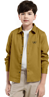 Lolark Boys Printed Casual Beige Shirt