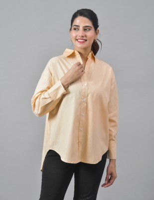 juhi s Women Solid Casual Cream Shirt