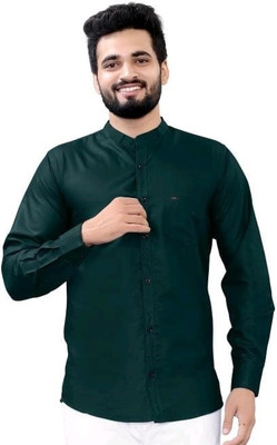 JILANI TRADERS Men Solid Casual Dark Green Shirt