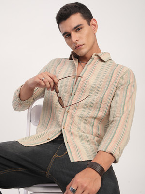 VASTRADO Men Striped Casual Multicolor Shirt