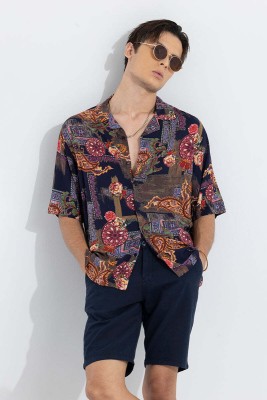 Snitch Men Printed Casual Multicolor Shirt