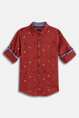 Allen Solly Boys Graphic Print Casual Red Shirt