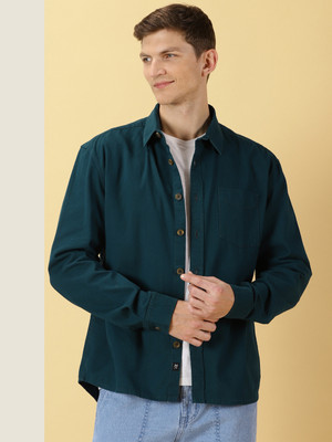 THOMAS SCOTT Men Solid Casual Dark Blue Shirt