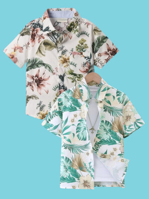 KILLER Boys Printed Casual Green Shirt(Pack of 2)