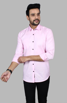 SNWARIYA Men Solid Casual Pink Shirt