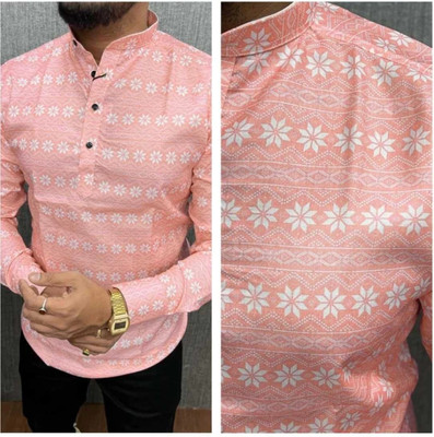 isuelfeb Men Solid Casual Cream Shirt
