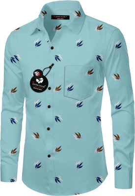 SHREE VASTRAHOUSE Men Graphic Print Casual Light Blue Shirt
