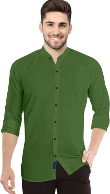 VTEXX Men Solid Casual Green Shirt