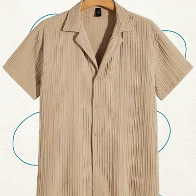 Dharamraj Fashion Men Self Design Casual Cream Shirt