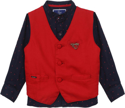 V-MART Boys Printed Casual Blue Shirt