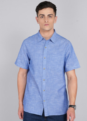 WROGN Men Solid Casual Blue Shirt