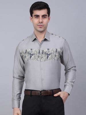 JAINISH Men Printed Formal Grey Shirt