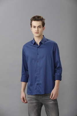 VOI JEANS Men Solid Casual Dark Blue Shirt