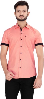 RAHUL LOOK Men Solid Casual Orange Shirt