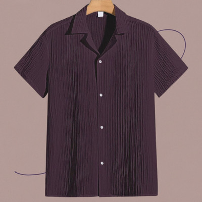NitaCollection Men Solid Casual Gold Shirt