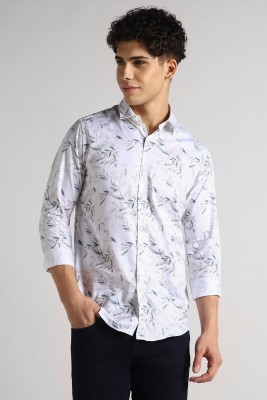 Simon Carter London Men Printed Casual Grey, Blue, White Shirt