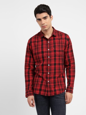 LEVI'S Men Checkered Casual Red Shirt