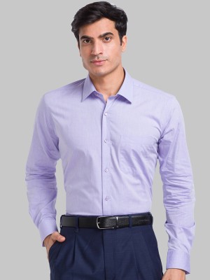 Raymond Men Solid Formal Purple Shirt