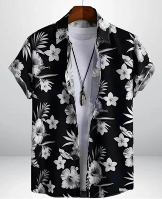 isuelfeb Men Solid Casual Black, White Shirt