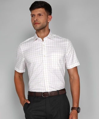 LOUIS PHILIPPE Men Checkered Formal White Shirt