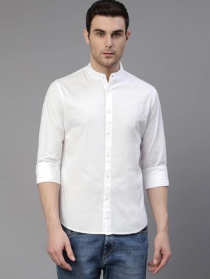 AIA FAB Men Self Design Casual White Shirt