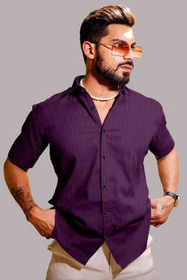 Billion Men Self Design, Solid Casual White Shirt