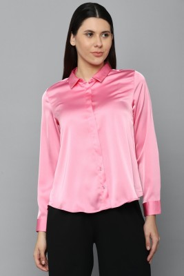 Allen Solly Women Solid Casual Pink Shirt