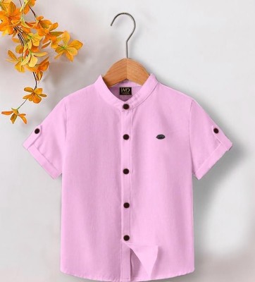 jeck-art Boys Solid Casual Pink Shirt