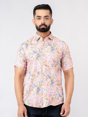 TISTABENE Men Floral Print Casual Pink Shirt