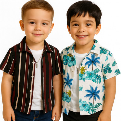 SVHFashion Baby Boys Self Design Casual Multicolor Shirt(Pack of 2)