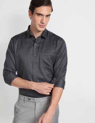 ARROW Men Striped Formal Grey Shirt