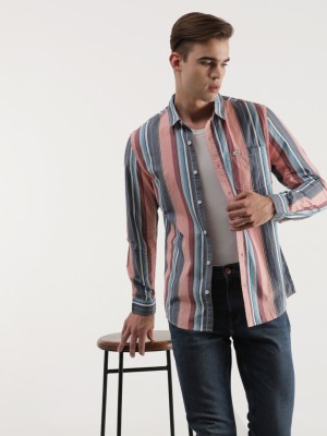 LEE Men Striped Casual Multicolor Shirt