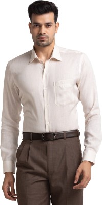 Raymond Men Solid Formal Beige Shirt