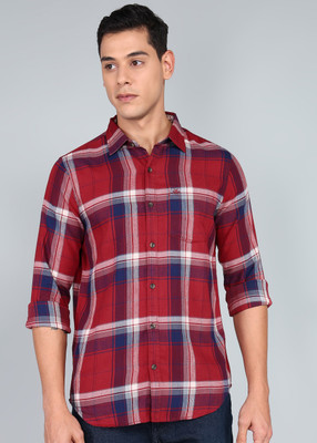 WROGN Men Checkered Casual Red Shirt