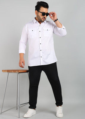 METRONAUT PLUS Men Solid Casual White Shirt
