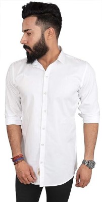 Jk fashion Men Solid Casual White Shirt