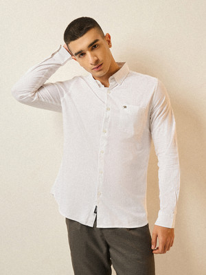 THE BEAR HOUSE Men Solid Casual White Shirt