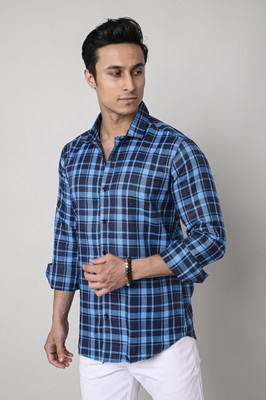 Tanip Men Checkered Casual Gold Shirt